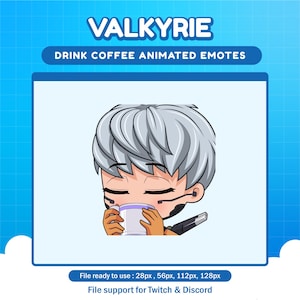 Valkyrie Apex Legends Drink Coffee animated emote for twitch | twitch animated emote