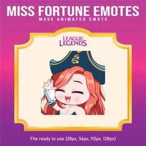 Miss Fortune League of Legends Wave emote for Twitch | League of Legends animated emotes