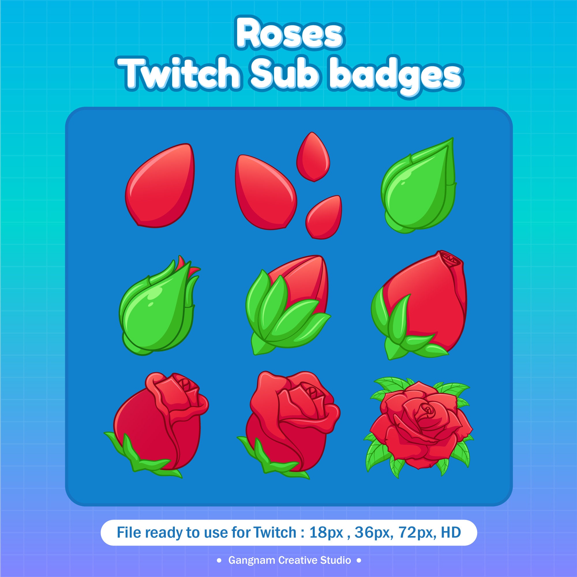 Roses Twitch Sub Badges (digital Download) - Etsy
