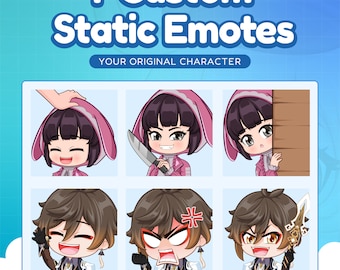 1x Custom Static Emotes / Chibi custom emotes for twitch, Kick, Discord / twitch emotes / custom emoji for twitch