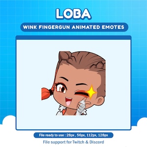 Loba Apex Legends Wink Fingergun animated emote for twitch | twitch animated emote