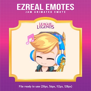 Ezreal League of Legends Jam emote for Twitch | League of Legends animated emotes