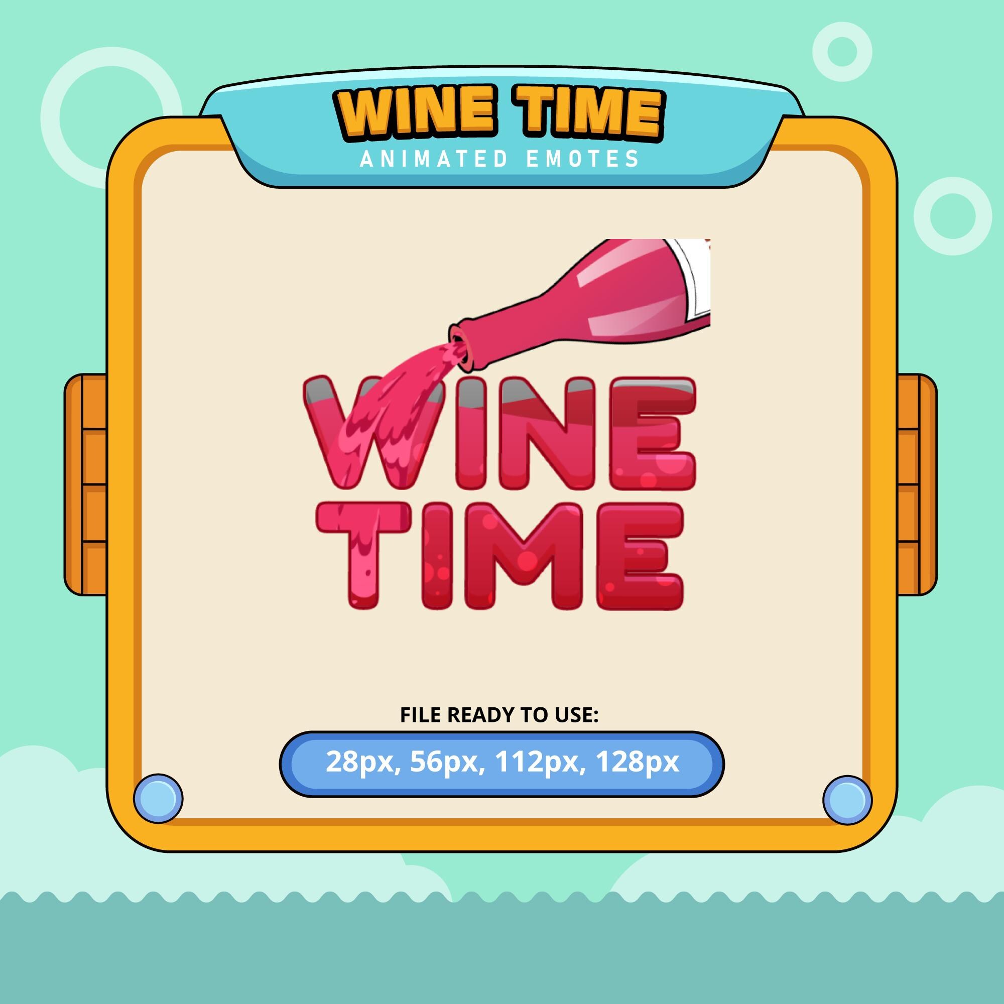 Wine Time animated emotes | twitch emotes | kick emotes | emoji discord