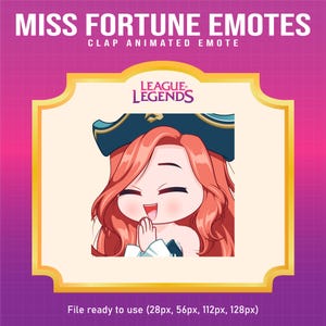Miss Fortune League of Legends Clap emote for Twitch | League of Legends animated emotes