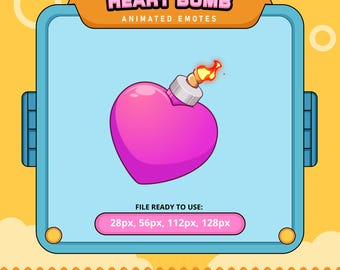 Heart Bomb Animated Emote | Twitch, Discord (Digital Download)