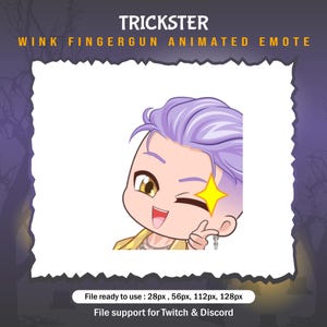Trickster dead by daylight Wink Fingergun emotes / DBD Twitch Emote