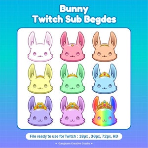 Bunny sub badges for twitch / twitch sub badges