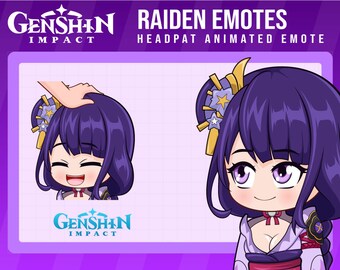 Raiden Shogun Headpat Animated Emote, Genshin Impact Twitch Emotes (Digital Files)