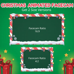 Chrismast Stream Webcam / Twitch Stream Overlay / christmas animated facecam border