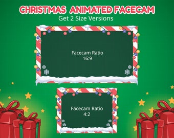 Chrismast Stream Webcam / Twitch Stream Overlay / christmas animated facecam border