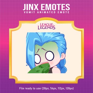 Jinx Vomit Animated Emote: League of Legends Twitch/Discord (Digital Download)