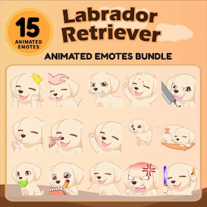 Lot d'émoticônes animées Labrador Retrievers Dead by Daylight / 15 émotes Twitch DBD