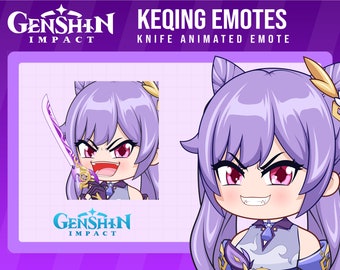 Keqing Genshin impact knife emote / Genshin impact twitch animated emote