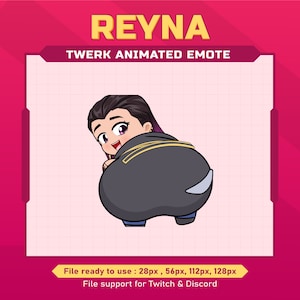 Reyna Valorant twerk animierter Emote für Twitch Discord / Booty Emote / Discord Animated Emotes