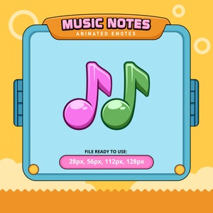 Musiknoten animierte Emotes | twitch emotes | Kick Emotes | emoji Zwietracht