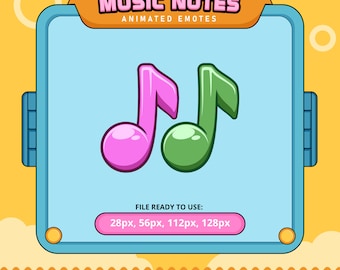 Music Notes Animated Emotes | Twitch, Discord (Digital Download)