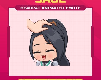 Sage Valorant Headpat animated emote for twitch | twitch animated emotes