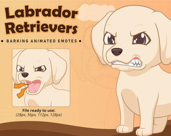 Labrador Retrievers barking animated emote / dog twitch emote