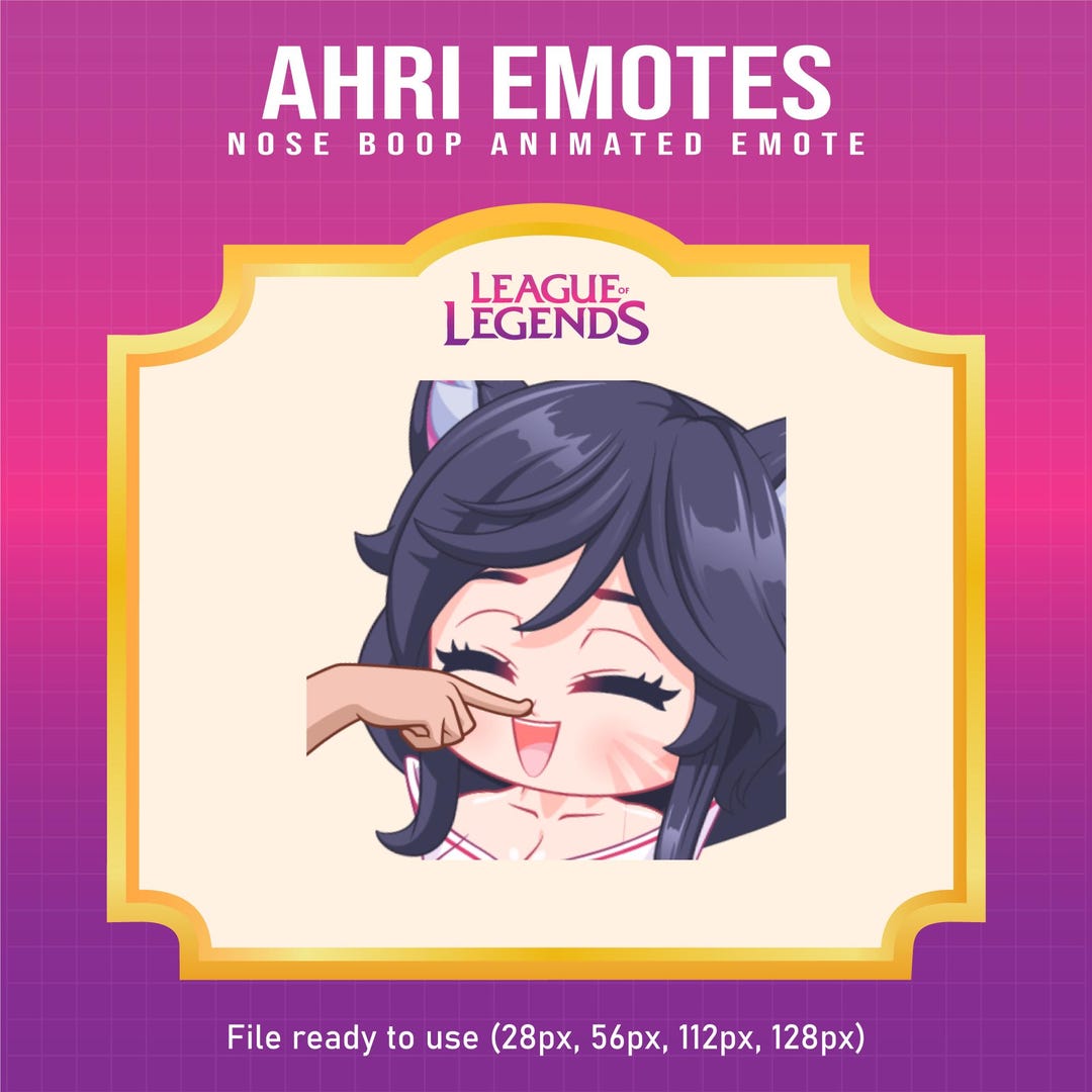 Ahri Nose Boop Animated Emote for Twitch | League of Legends (digital ...