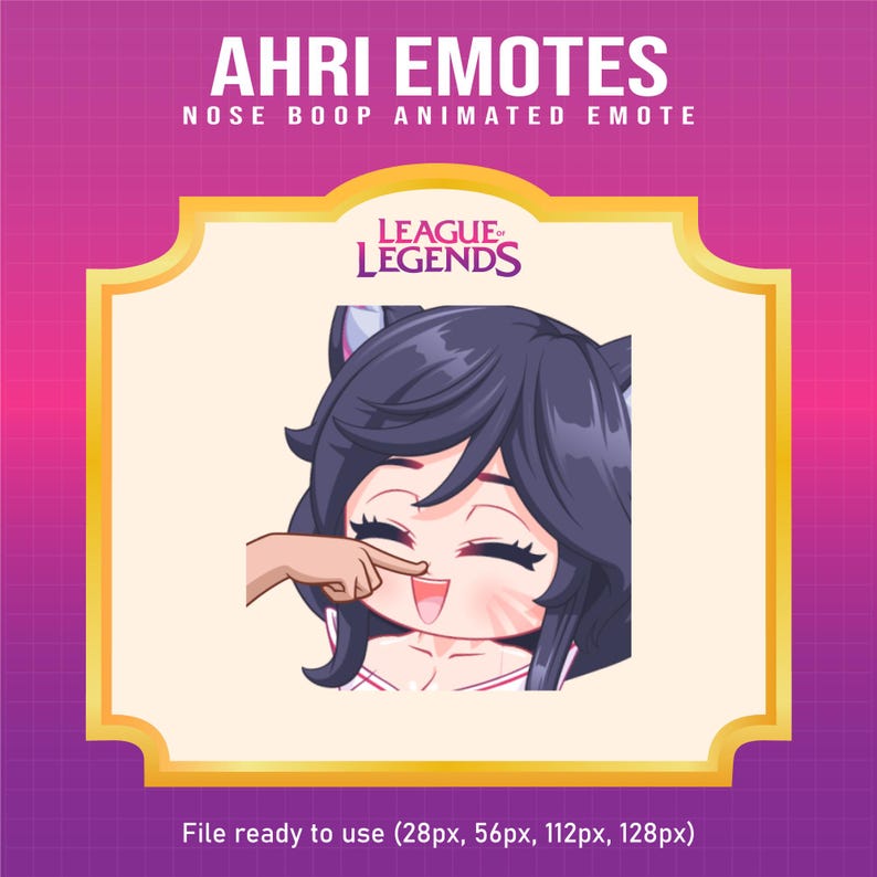 Ahri Nose Boop Animated Emote for Twitch | League of Legends (digital ...
