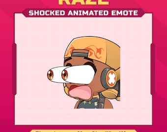 Raze valorant shocked animated emotes for twitch | Raze Booba twitch animated emotes