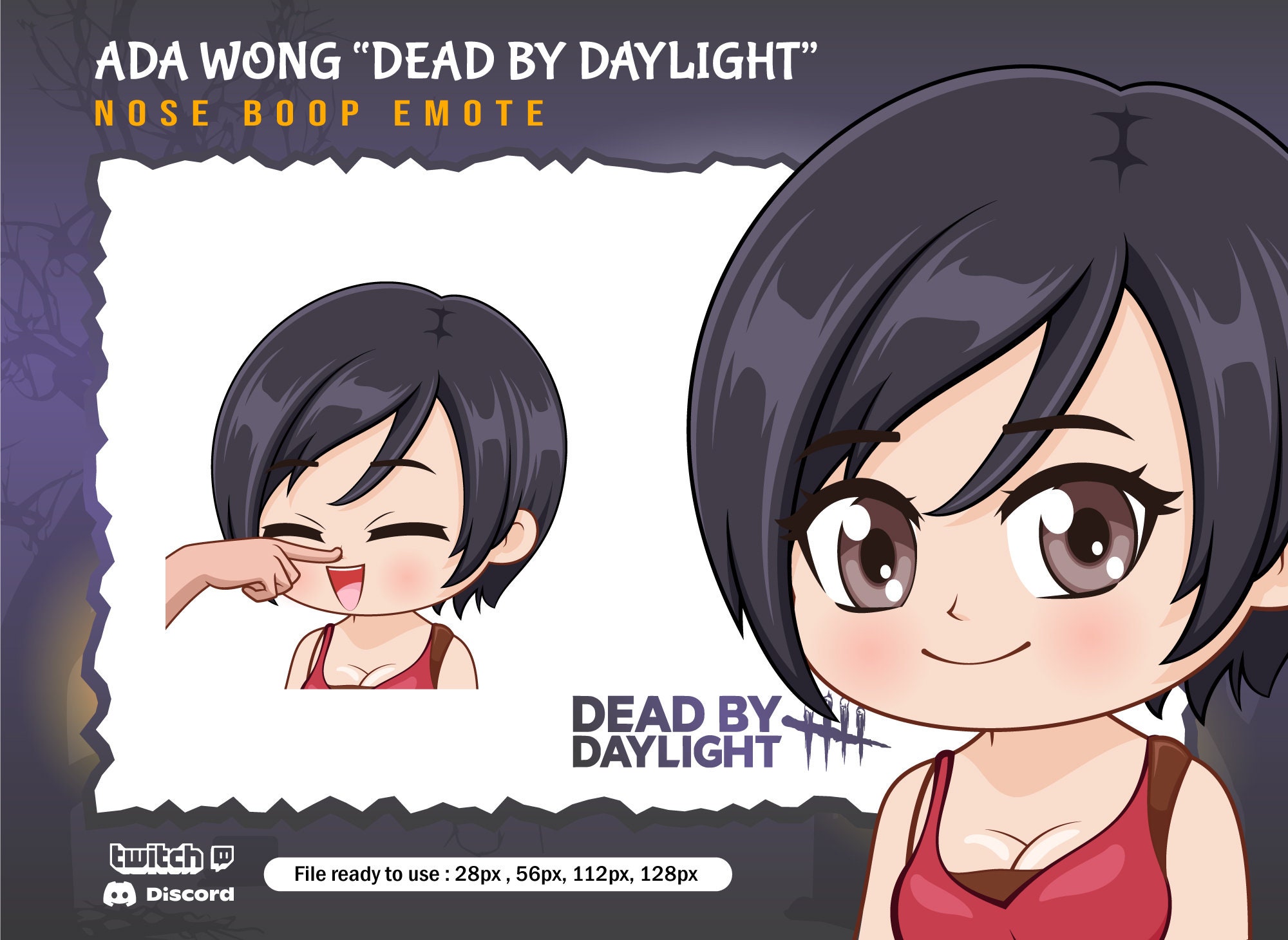 Ada Wong Dead by Daylight Nose Boop Emotes / DBD Twitch Emote - Etsy