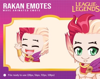 Rakan League of Legends wave emote for Twitch | League of Legends animated emotes