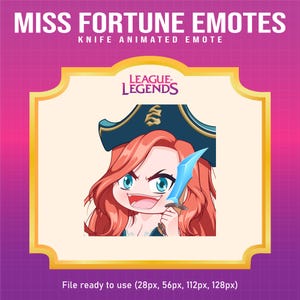Miss Fortune League of Legends Knife emote for Twitch | League of Legends animated emotes