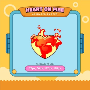 Heart on Fire animated emotes | twitch emotes | kick emotes | emoji discord