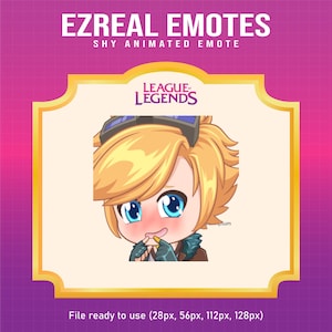 Ezreal League of Legends Shy emote for Twitch | League of Legends animated emotes