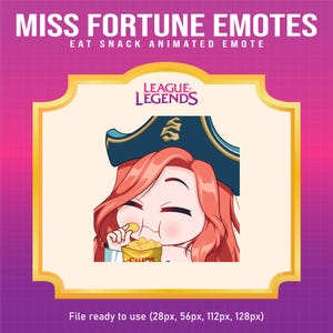 Miss Fortune League of Legends Eat Snack emote for Twitch | League of Legends animated emotes