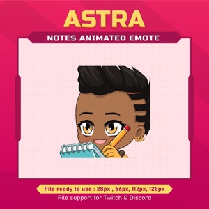 Astra Valorant Notes animated emote for twitch | Valorant twitch emote