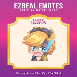 Ezreal League of Legends Knife emote for Twitch | League of Legends animated emotes