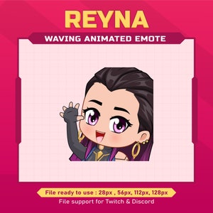 Reyna Valorant Wave animowana emotka dla twitch | twitch animowane emotikony