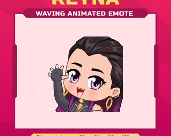 Reyna Wave Animated Emote for Twitch