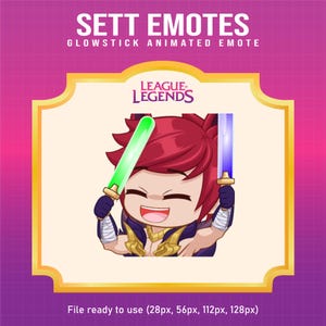 Sett League of Legends Glowstick emote for Twitch | League of Legends animated emotes