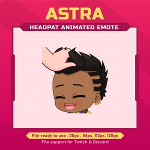 Astra Valorant Headpat animated emote for twitch | Valorant twitch emote