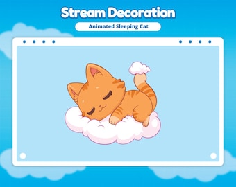 Sleeping Cat Stream Decoration | animated stream decoration