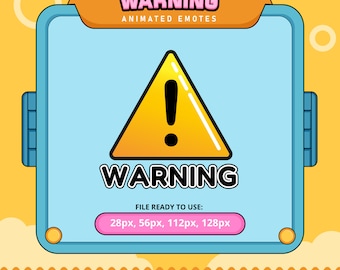 Warning Animated Emote | Twitch, Discord Emoji (Digital Download)