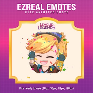 Ezreal League of Legends Hype emote for Twitch | League of Legends animated emotes