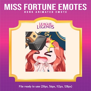 Miss Fortune League of Legends Bonk emote for Twitch | League of Legends animated emotes