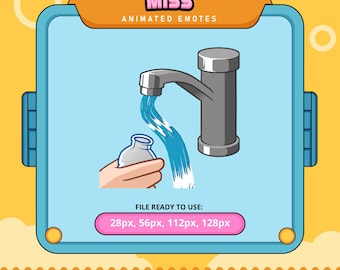 Miss Animated Emote | Faucet, Water Bottle (Digital Download)