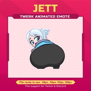 Jett Valorant twerk animated emote for discord / Booty emote / Discord Animated Emotes