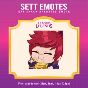 Sett League of Legends Eat Snack emote for Twitch | League of Legends animated emotes