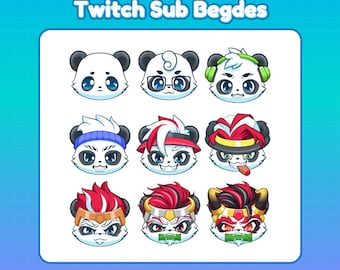 Panda Twitch Sub Badges (Digital Download)