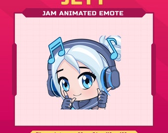 Jett Valorant Jam animated emote for twitch | twitch animated emote