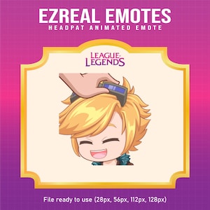 Ezreal League of Legends Headpat emote for Twitch | League of Legends animated emotes