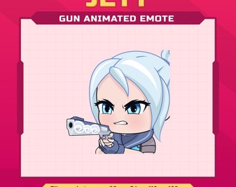 Jett Gun Animated Emote for Twitch (Digital Download)