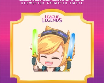 Ezreal Glowstick Emote for Twitch | Animated League of Legends Chibi (Digital Files)