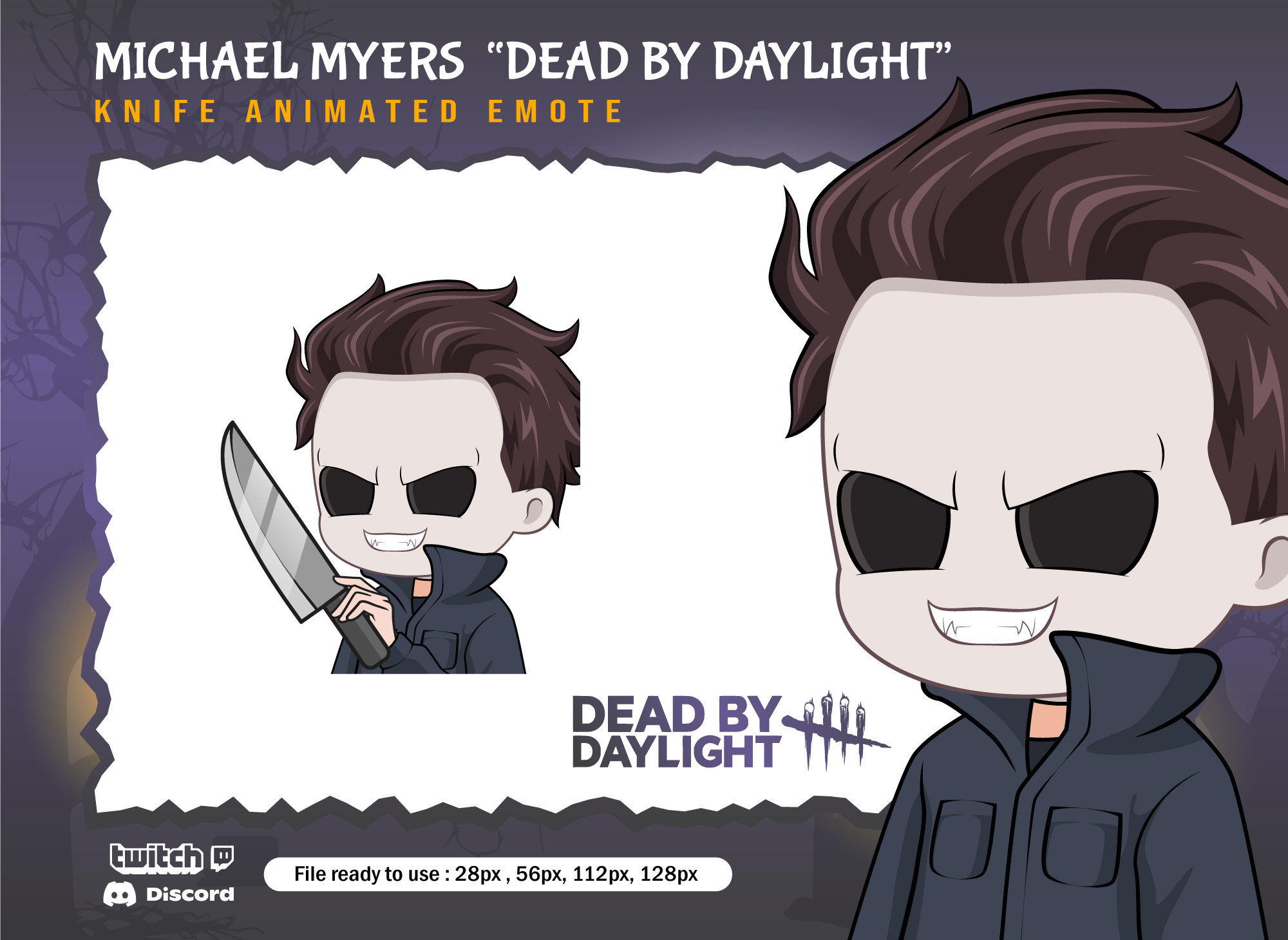 Michael Myers Dead by Daylight Knife Emotes / DBD Twitch Emote Etsy
